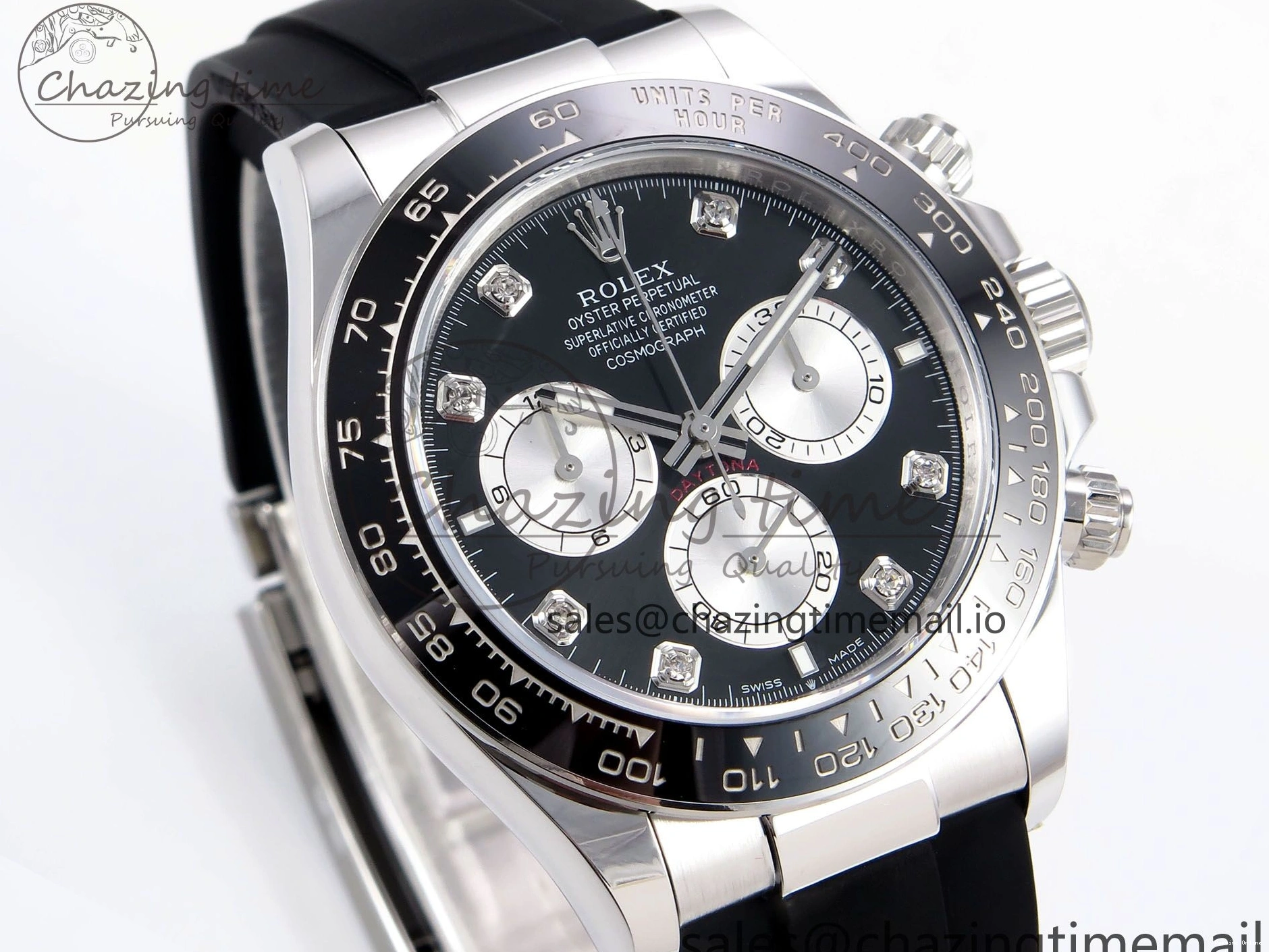 0417 EyeCatching Daytona 126519 LN APSF 1:1 Best Edition Black Diamonds Dial on Oysterflex Strap SH4131（Gain Weight） 1027